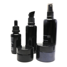 in stock high quality serum cosmetic essence uv black glass bottle for serum oil VB-30B